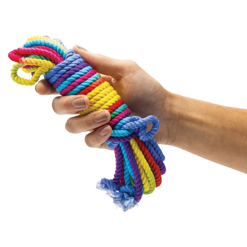 Vibrant Bamboo Silk Bondage Rope in Rainbow Unicorn