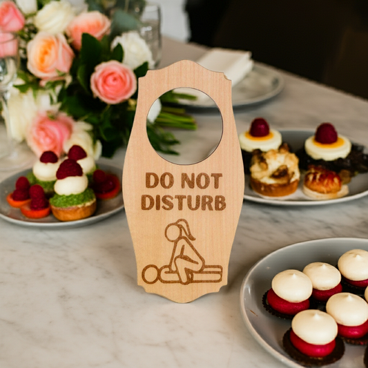 Adult Do Not Disturb Real Wood Door Sign for Newlywed Couples