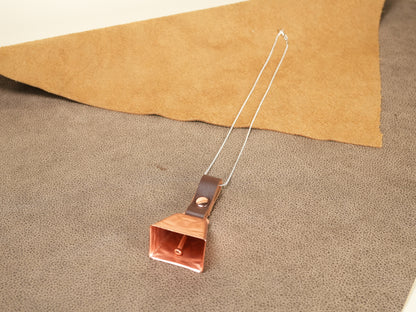 Farmhouse Necklace with Copper Cowbell and Silver Chain