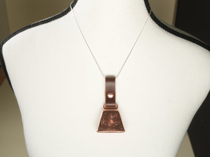 Farmhouse Necklace with Copper Cowbell and Silver Chain