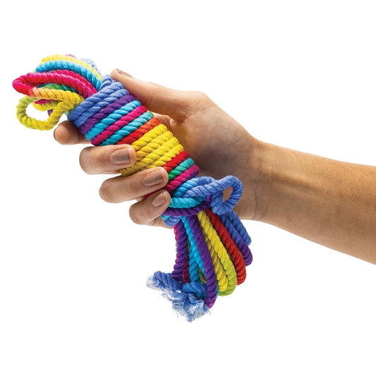 Vibrant Bamboo Silk Bondage Rope in Rainbow Unicorn