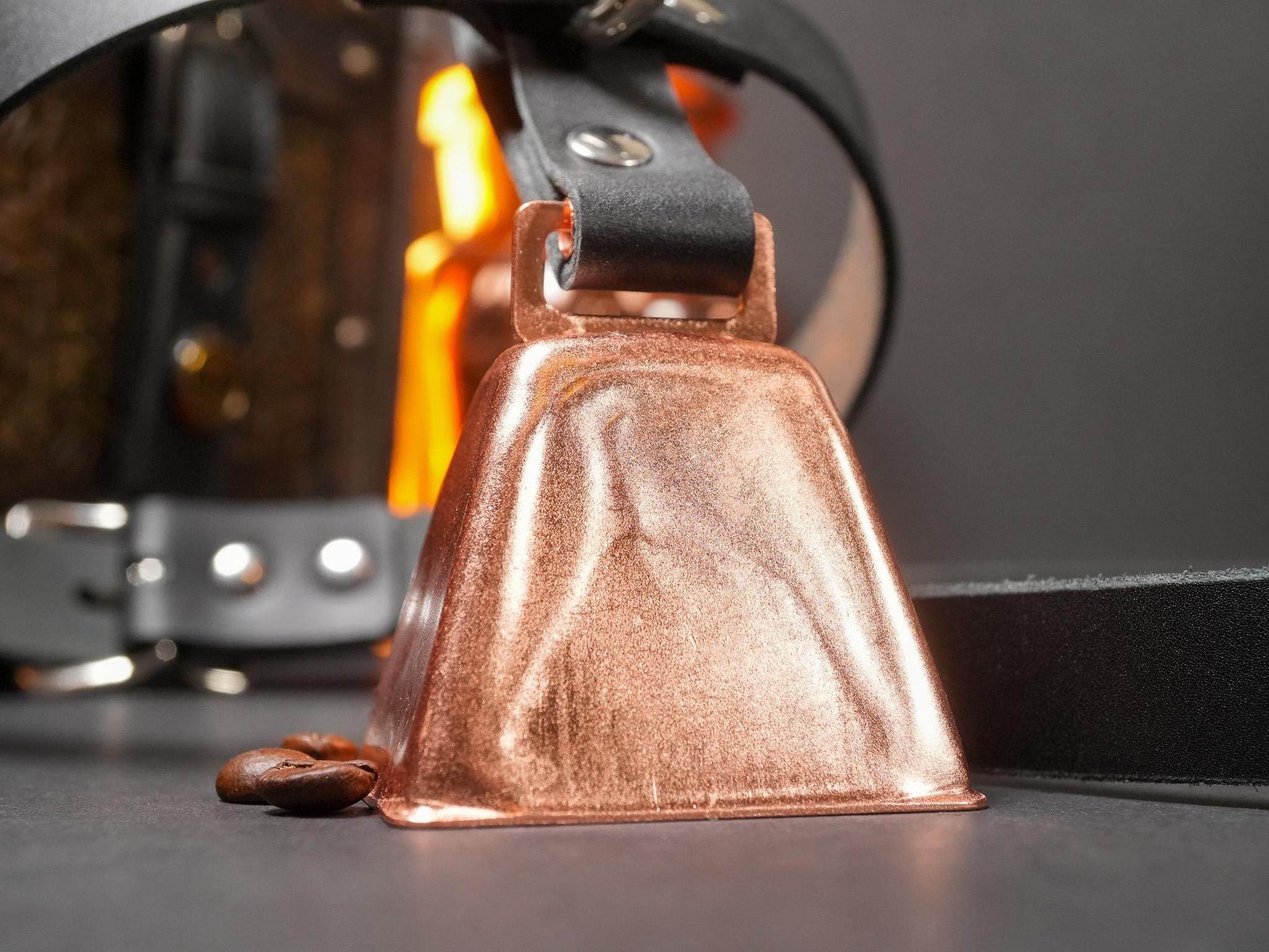 Bound by Dave Locking Collar featuring a sturdy copper bell and black leather strap for secure wear