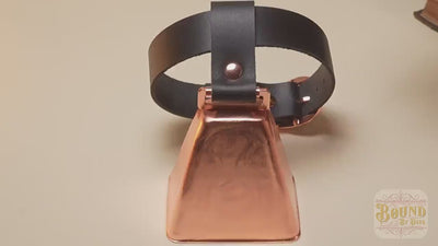 Hucow Collar with Copper Cowbell in Black Leather