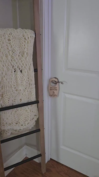 Adult Do Not Disturb Real Wood Door Sign for Newlywed Couples