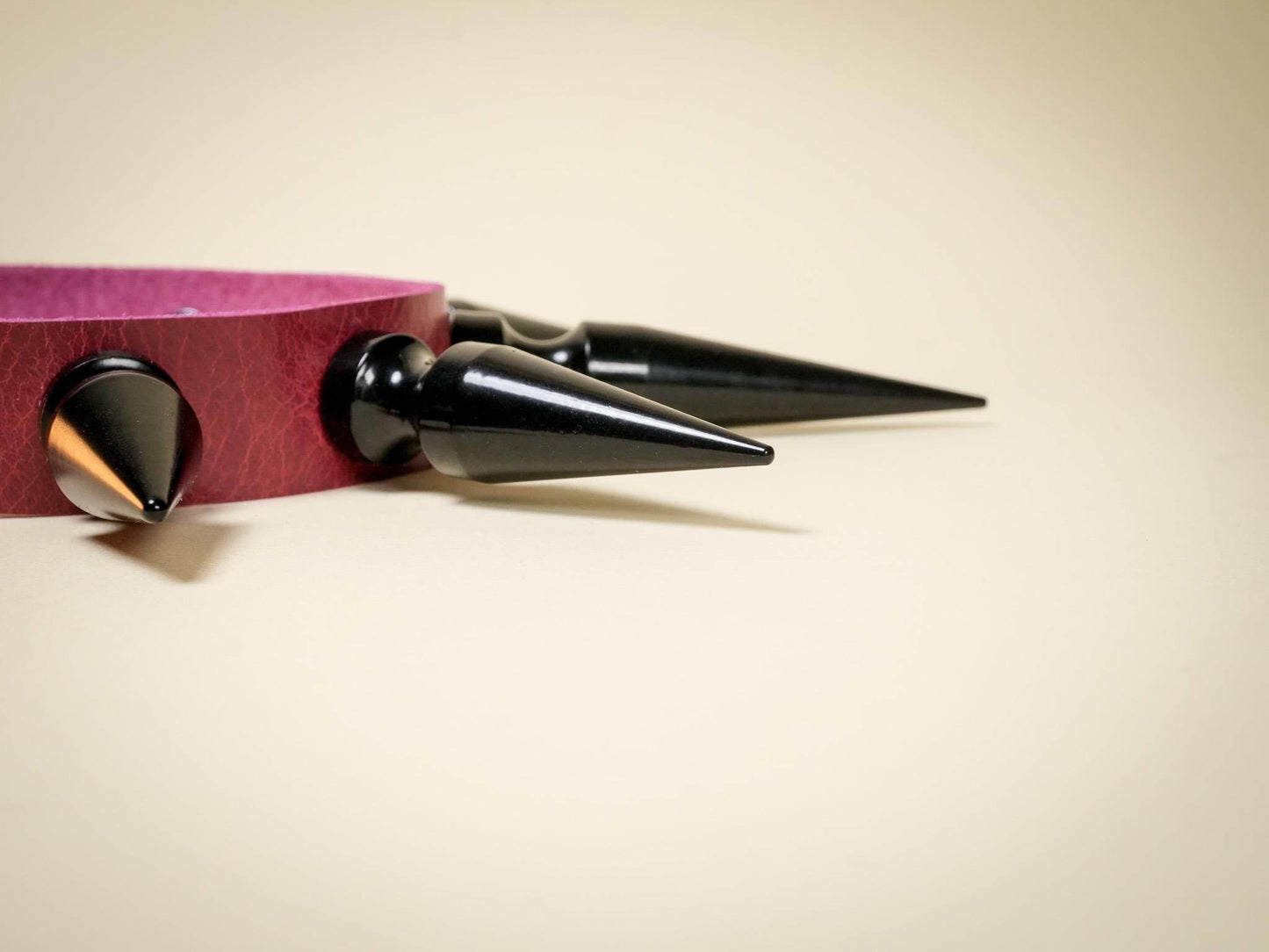 Bound by Dave Rave Choker with black spikes on a purple band for edgy fashion